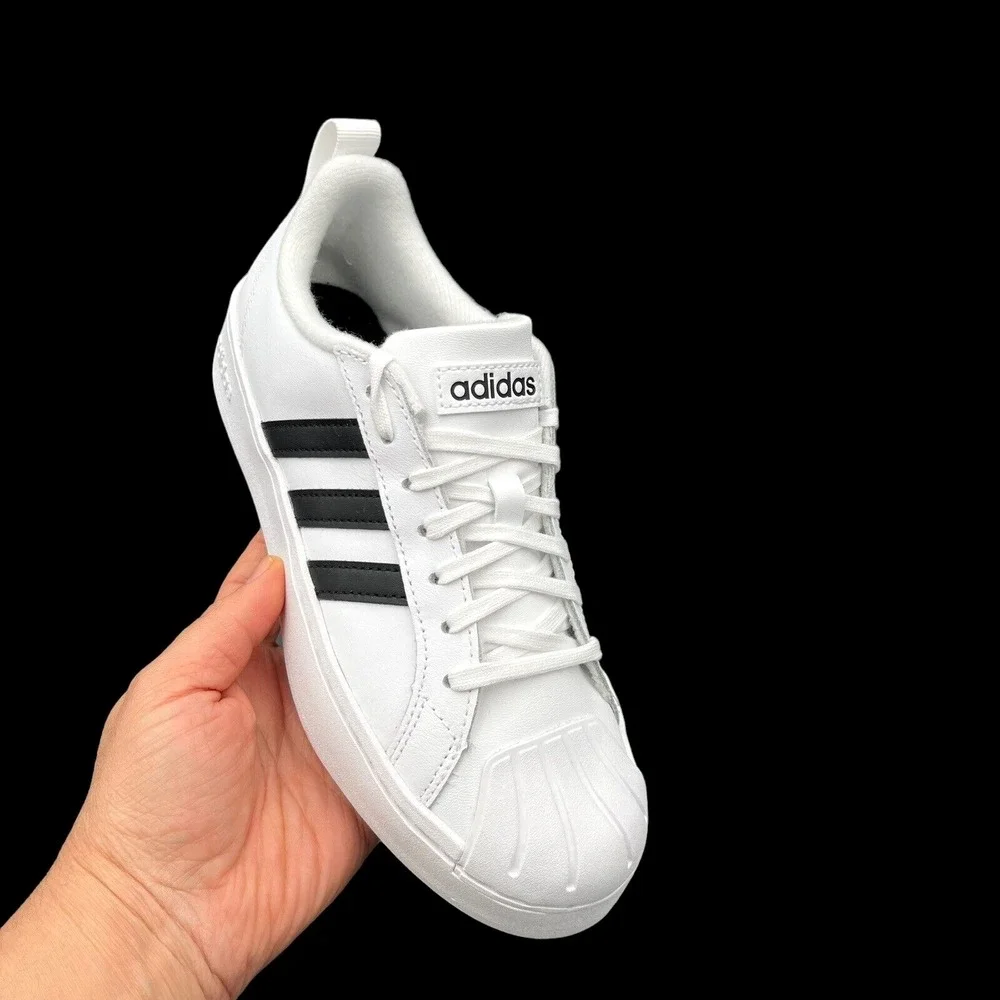 Adidas StreetCheck Youth Boys Girls Sneakers Sz 5‎ White Black Classic Shell Toe